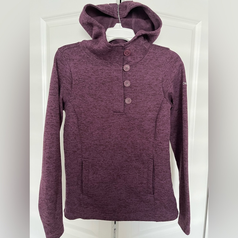 Columbia Women's Maroon Hoodie with Button Accents